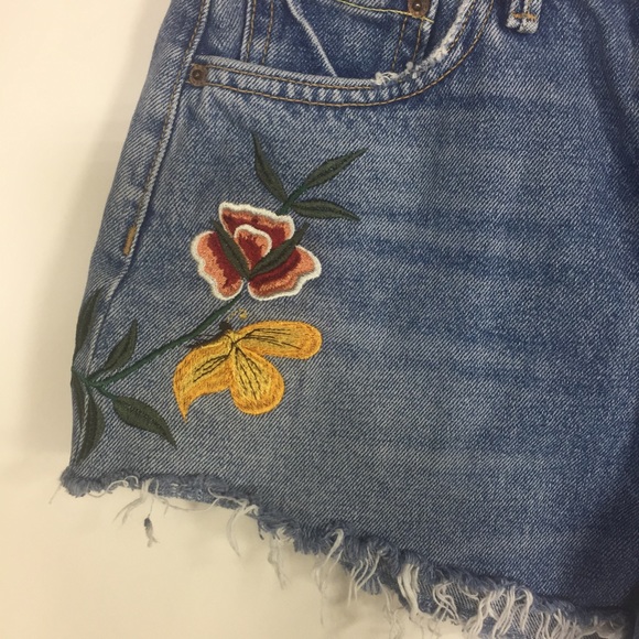 GRLFRND Cindy Embroidered Jean Shorts Rising Sun 24 - Picture 10 of 16